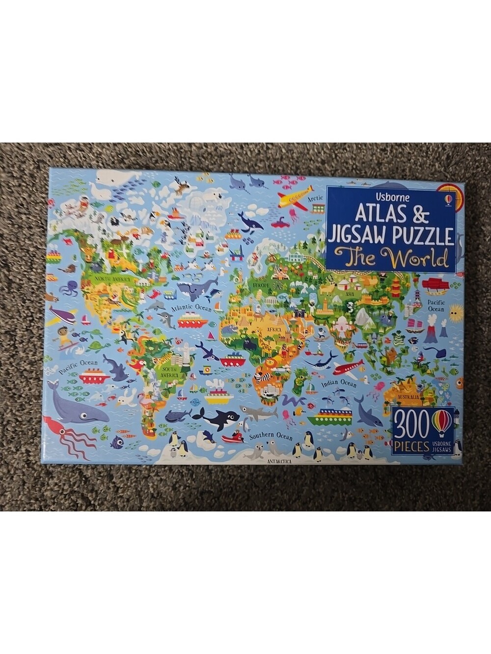 Usborne World Atlas 300pc Puzzle Jana Curll Large Pieces